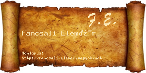 Fancsali Elemér névjegykártya