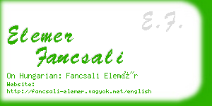 elemer fancsali business card